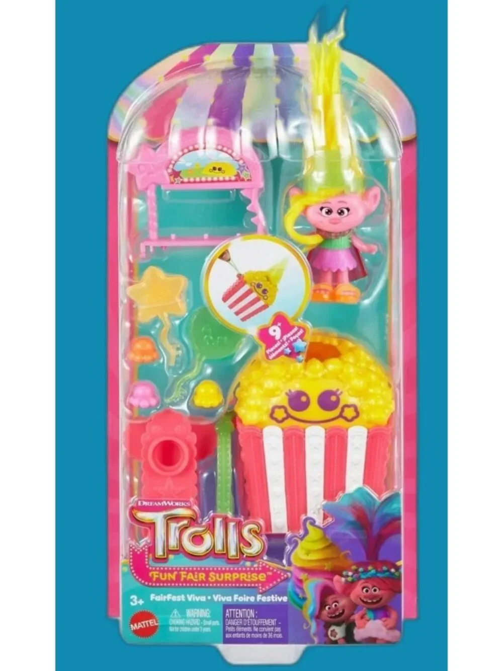 MATTEL DreamWorks TROLLS Fun Fair Surprise FairFest Playset Viva Doll Game NEW